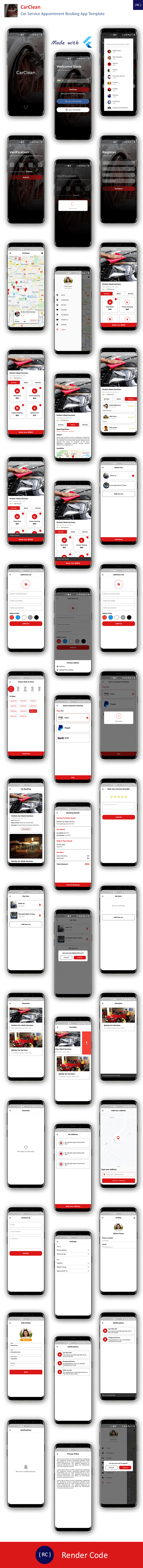 Car Service Appointment Booking Android App Template + iOS App Template | Flutter 3 | CarClean - 9