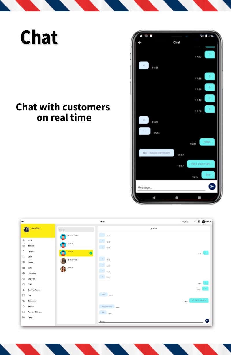 Single Barbershop, Salon Booking App - Full Flutter Application with Admin Panel (Android+iOS) - 9