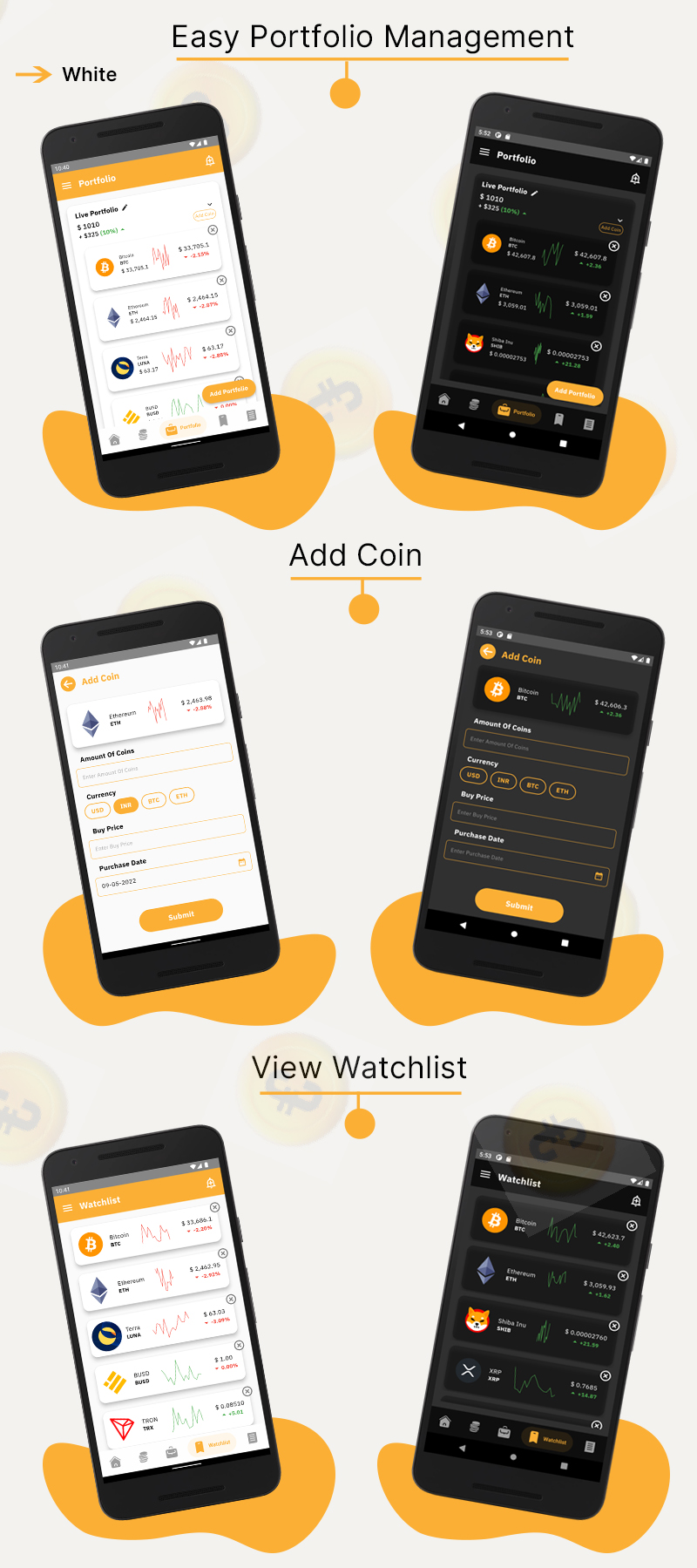Coinpool – Crypto currency portfolio management flutter app UI kit - 3