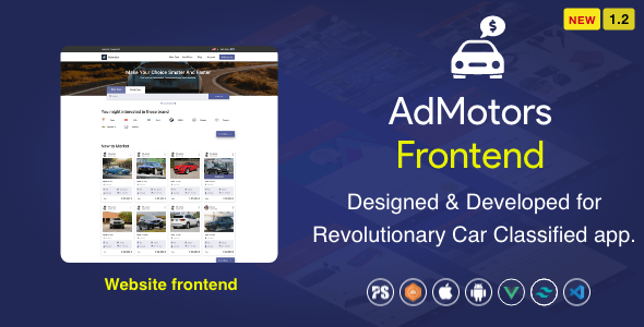 AdMotors Frontend with Vue.js, Tailwind CSS and PHP Backend (Car Buy Sell Classified ) 1.2 Flutter Chat &amp; Messaging Mobile App template