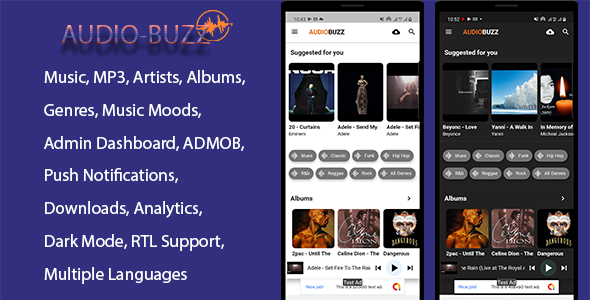 AudioBuzz - Flutter Music App for Android &amp; IOS Flutter Music &amp; Video streaming Mobile App template