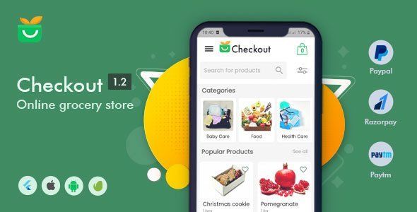Checkout Online Grocery Store Flutter Ecommerce Mobile App template