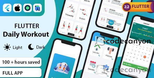 Flutter Daily Workout with admob ready to publish Flutter Sport &amp; Fitness Mobile App template