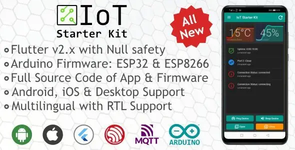 Flutter ESP8266 &amp; ESP32 IoT Starter Kit Flutter  Mobile Boilerplate