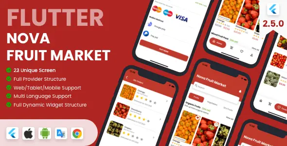 Flutter Fruit Market Flutter Flutter Ecommerce Mobile App template