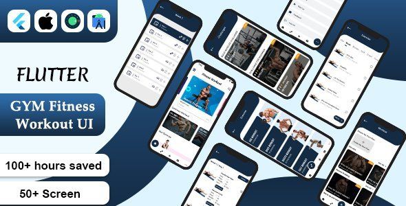 Flutter GYM Fitness Workout Android App Template + ios App Template | Best Home &amp; Gym Workout UI Flutter Sport &amp; Fitness Mobile Uikit