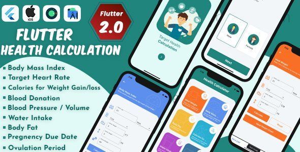 Flutter Health Calculation with Admob ready to publish Flutter  Mobile App template