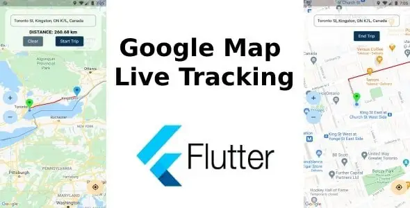 Flutter Live Tracking Google Map Flutter  Mobile App template