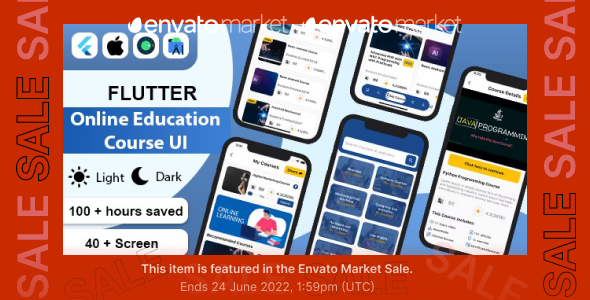 Flutter Online Education Course UI Kit Template Flutter Developer Tools Mobile Uikit