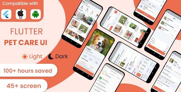 Flutter Pet Care | Adoption Pet | Hotel Booking | Treatment | Shopping | UI Kit template Flutter Ecommerce Mobile Uikit