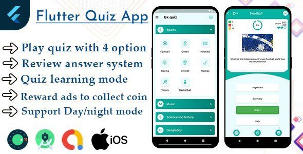 Flutter Quiz app offline with admob ready to publish template Flutter Finance &amp; Banking Mobile App template