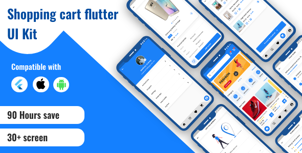 Flutter Shopping Cart UI KIT Flutter Ecommerce Mobile App template