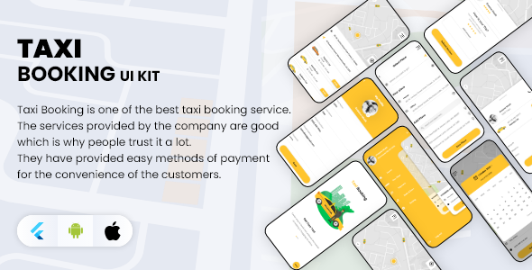 Flutter Taxi Booking App UI KIT Flutter Travel Booking &amp; Rent Mobile Uikit