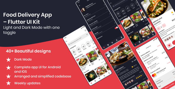 Food Delivery App – Flutter UI Kit Flutter Ecommerce Mobile App template