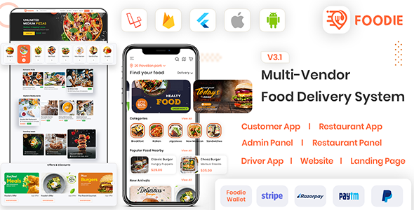 Foodie | UberEats Clone | Food Delivery App | Multiple Restaurant Food Delivery Flutter App Flutter Food &amp; Goods Delivery Mobile App template