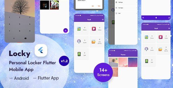 Locky - Folders &amp; Files Locker Flutter 2 App Flutter  Mobile App template