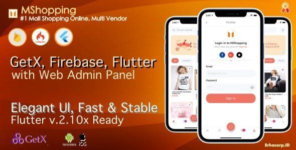 MShopping - #1Mall Shopping Full Flutter v2.10x App | E-Commerce | Multi Vendor | Admin Panel | GetX Flutter Ecommerce Mobile App template