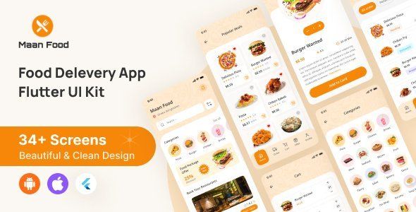 Maan Food-Flutter Food Delivery App UI Kit Flutter Food &amp; Goods Delivery Mobile App template