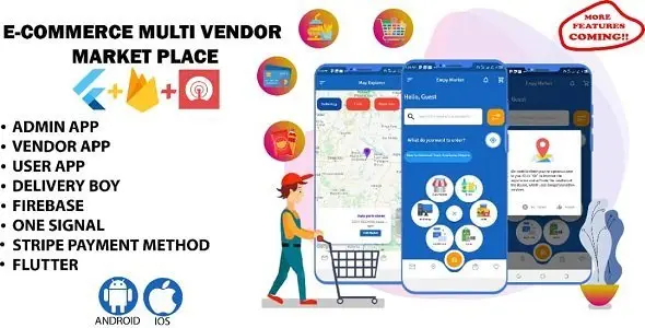 Multi vendor app for Restaurant, pharmacy, Grocery, I.T etc. Flutter Food &amp; Goods Delivery Mobile App template
