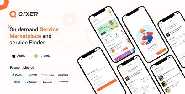Qixer - Multi-Vendor On demand Service Marketplace and Service Finder Buyer Flutter App Flutter Travel Booking &amp; Rent Mobile App template