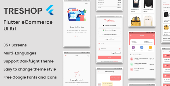 TRESHOP | Flutter eCommerce UI Kit Flutter Ecommerce Mobile Uikit
