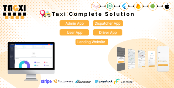 Tagxi - Flutter Complete Taxi Booking Solution Flutter Travel Booking &amp; Rent Mobile App template