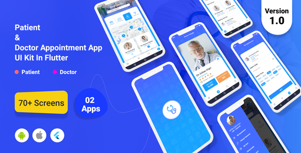 TeleDoc - Patient And Doctor Appointment App UI Kit in Flutter Flutter Books, Courses &amp; Learning Mobile App template