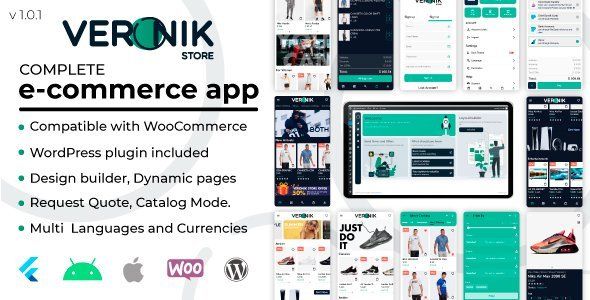 Veronik Store - Flutter 2x - WooCommerce Android &amp; Ios e-commerce Flutter Ecommerce Mobile App template