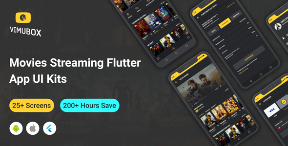 Vumibox - Online Movie Streaming Flutter Full App UI Kit Flutter Music &amp; Video streaming Mobile App template