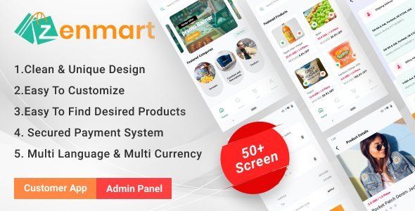 Zenmart - eCommerce Flutter Mobile App with Admin Panel Single Vendor Flutter Ecommerce Mobile Uikit