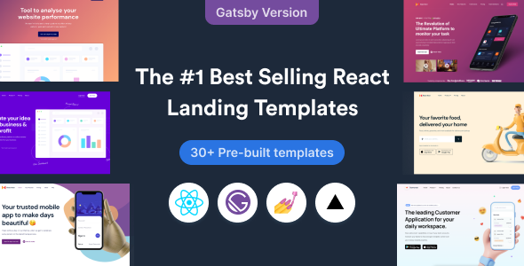 SuperProps Gatsby- React Gatsby JS Landing Page Templates   Mobile App template