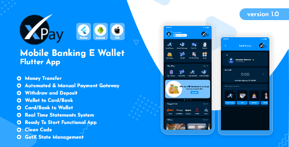 xPay - Mobile Banking E Wallet Flutter App    