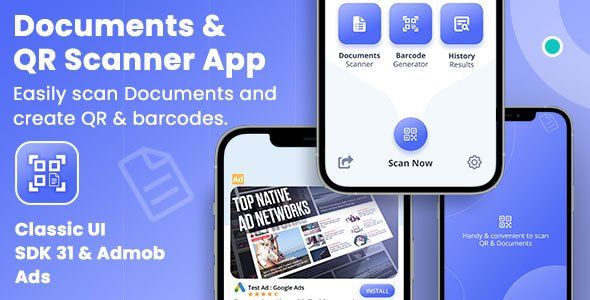 Document &amp; QR Code Scanner - Document Scanner Android - QR Code Reader with Admob    