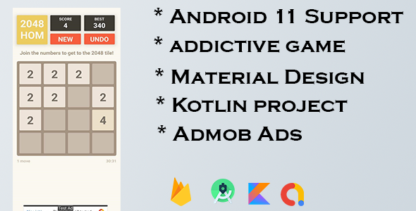 Ultimate 2048 Game with Admob Ads    