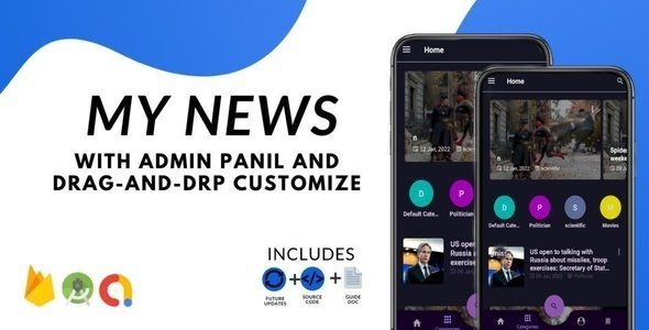 MyNews app - Android News App With Admin Panel (Web-admin-panel PHP.)    