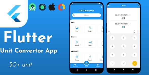 Unit Converter - Flutter Full Application with admob ready to publish    