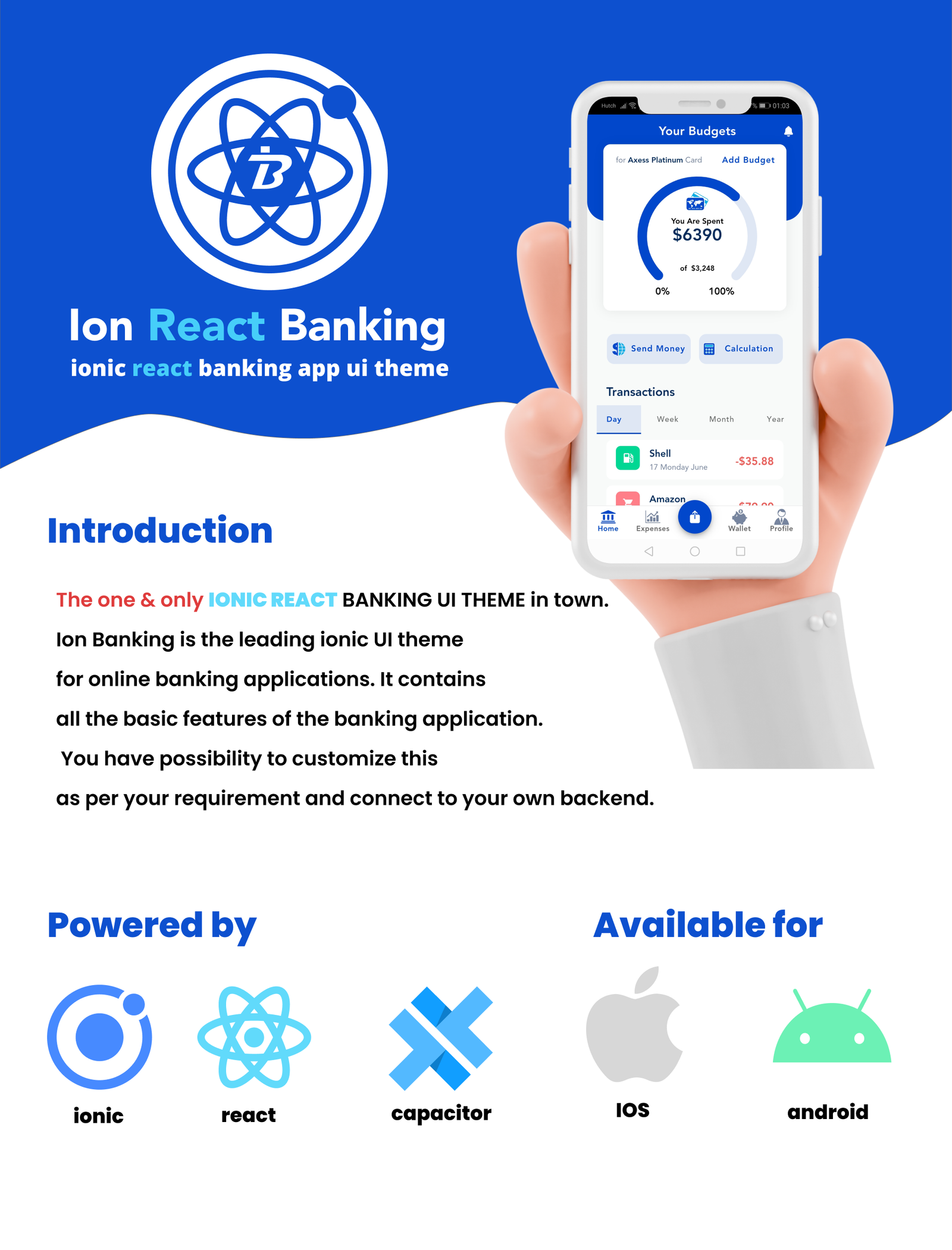Ion React Banking - ionic react banking app ui theme | Ionic 6 | Capacitor 3 - 1