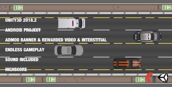 2D Race Game (UNITY3D 2018.2 + Admob Banner & Rewarded