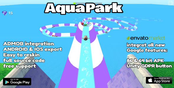 Aquapark - Unity 3D Game Template for Android &amp; IOS Source Code Unity Game Mobile App template