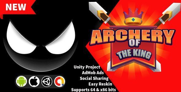 Archery of The King - Unity Game Project + Admob + Gdpr Unity Game Mobile App template