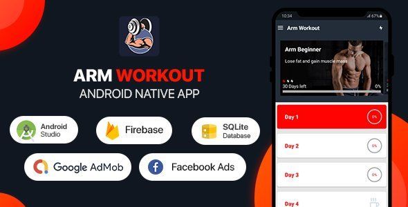 Arm Workout - Android (Kotlin) Unity Sport &amp; Fitness Mobile App template