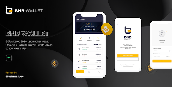 BNB Wallet - BEP20 based crypto wallet Unity Crypto &amp; Blockchain Mobile App template