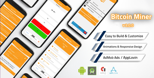 Bitcoin Miner App with Admin Panel and Admob Unity Crypto &amp; Blockchain Mobile App template