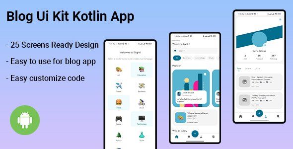 Blog Ui Kit Kotlin Mobile Android App Material Design    