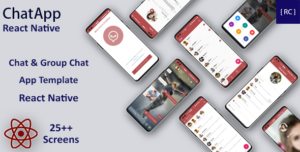 Chat &amp; Group Chat App Template React Native | Whatsapp Clone React Native Template | ChatApp React native Chat &amp; Messaging Mobile App template