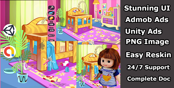 Clean baby care unity source code arcade 3d game    