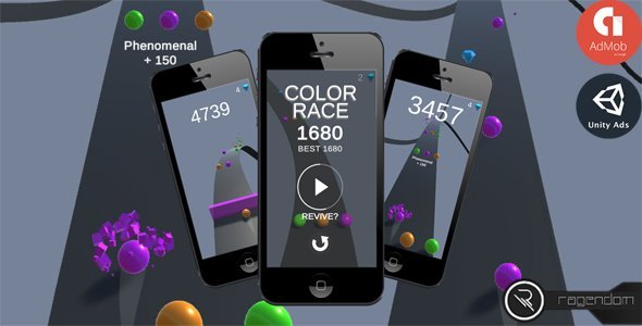 Color Race – Complete Unity Game + Admob Unity Game Mobile App template