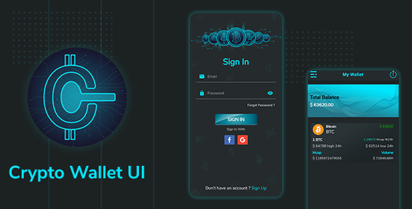 Crypto Wallet UI- Flutter App | Android – iOS Flutter Crypto &amp; Blockchain Mobile App template