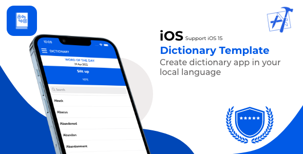 Dictionary Template for iOS iOS  Mobile App template
