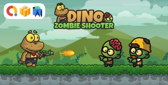 Dino Zombie Shooter (Buildbox Template + Android Studio Project) Unity Game Mobile App template